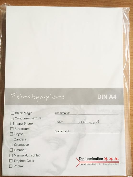 100 Blatt DIN A3 weißes Papier 120g/m² von Top Lamination Druckpapier Kopierpapier