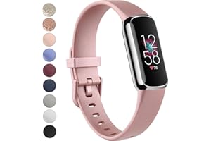 Vanjua Band Compatible with Fitbit Luxe Bands Women Men, Soft Silicone Adjustable Waterproof Sport Replacement Wristbands Strap for Fitbit Luxe Fitness Tracker