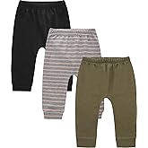 JARMAKO Baby Boys Cotton Pants, 3-Pack Sweatpants for 0-18 Months