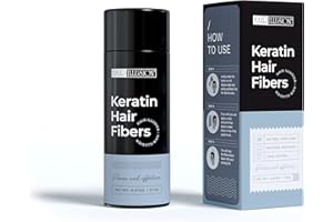 HAIR ILLUSION Keratin Hair Fibers (Dark Brown) 100% Natural Looking Hair Fibers. Instantly Conceal Thinning Hair, Bald Spots & Root Cover Up. For Women & Men - 27.5G LARGE Bottle