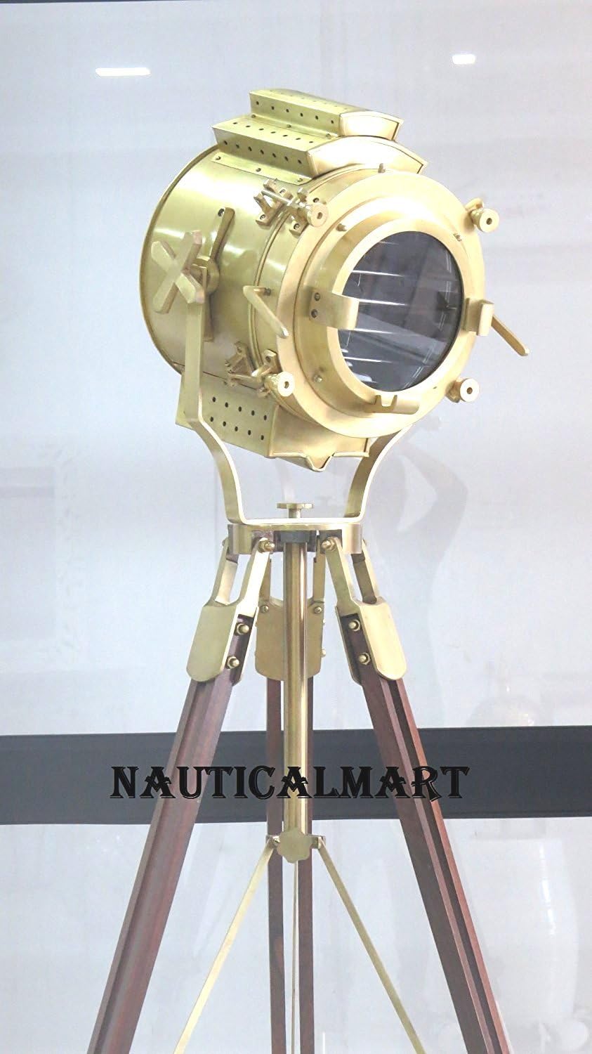 Vintage Theater Stage Nautical Spotlight Industrial Floor Lamp By