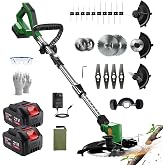Vicien Cordless String Trimmer with 2 Battery &amp; Charger, 4 in 1 Weed Wacker
