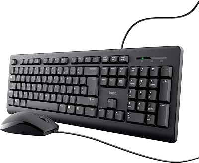 Trust Taro Wired Keyboard and Mouse Set UK QWERTY Full-Size Spill-Resistant