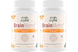 ZenixZephir Memory Focus Supplement - Brain Support with Omega-3, Bacopa and Plasmalogens for Enhanced Cognitive Function - Concentration and Memory - Non-GMO, 120 Softgels