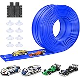 KETIEE Flex Tracks 16Ft for Kids: Flexible Race Car Ramp Track with 4 Small Racecars and 8 Suction Cups Compatible with Dieca