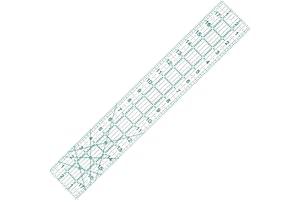 MANUFORE Quilting Ruler 3” x 18” Sewing Acrylic Ruler Anti-Slip Ruler DIY Quilting Tools with Clear Printed Lines for Precise Cutting