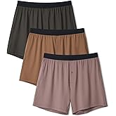 DAVID ARCHY Men's Light Sports Boxer Shorts Underwear Breathable and Cool Boxers with Button Fly 3 or 5 Pack