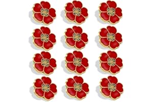 MIDLE 2/20/50/100Pcs Memorial Day Veterans day Flower Enamel Lapel Pin 1“, Souvenir For Men Women Clothes Bags Hats