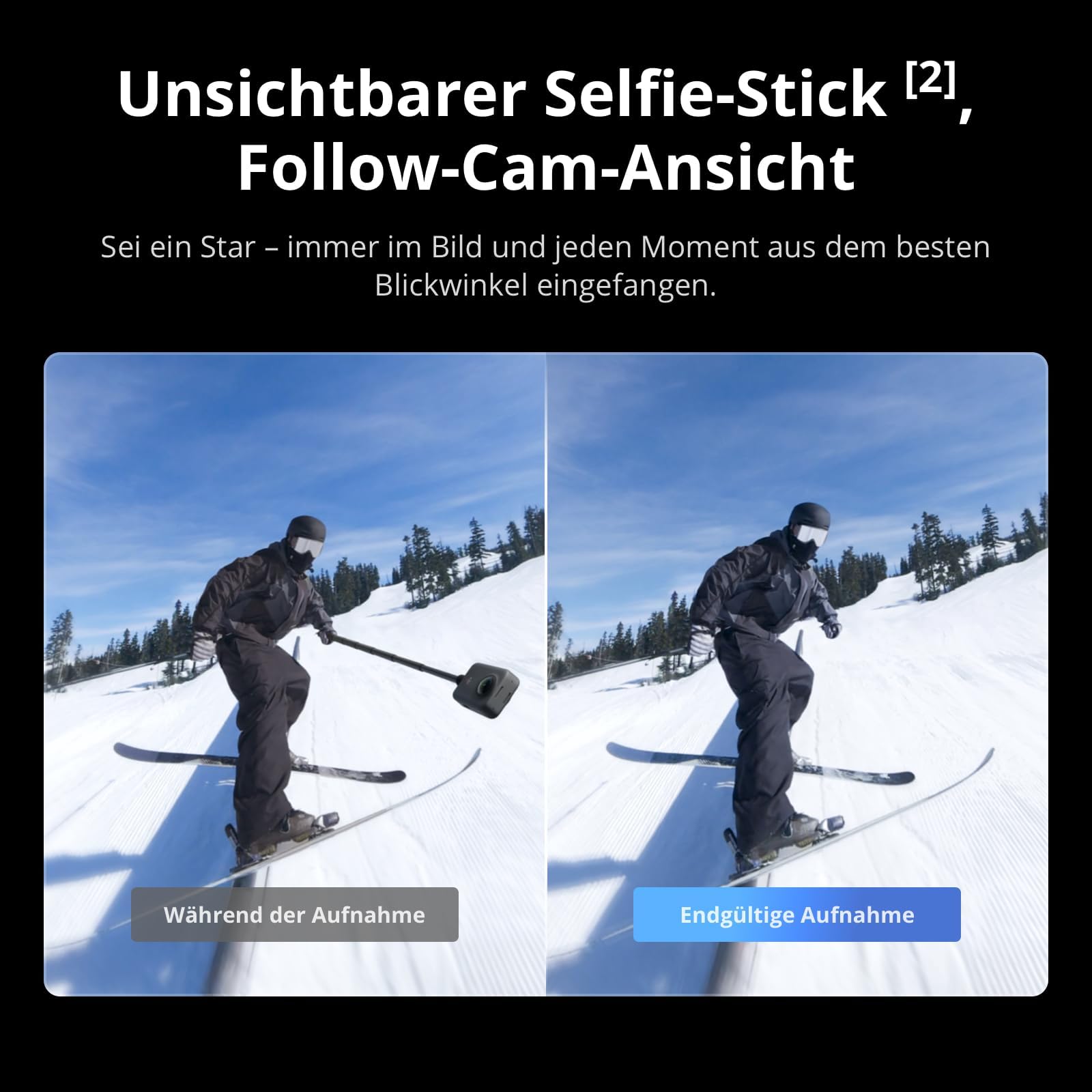 DJI Osmo 360 Essential Combo, 360 Kamera mit 1-Zoll 360° Aufnahmen, Natives 8K 360° Video, 1,2 m unsichtbarer Selfie-Stick-Kit, verlängerte Akkulaufzeit mit 2 Akkus 5