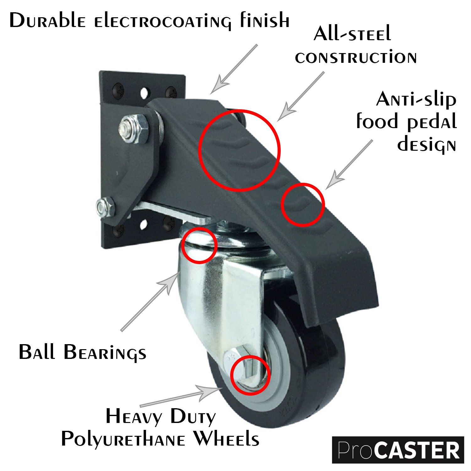 [New Version] ProCaster Workbench Caster Kit Pack of 4 Durable