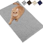 VIVAGLORY Cat Litter Mat Softgrip Litter Trapping Mat, 31"&times; 20", Grey | Litterbox Rug Box Catcher for Indoor &amp; Floor, Easy Clean Washable Less-Mess Waterproof for Cat