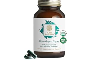 PURE SYNERGY Blue-Green Algae Capsules | Superfood with Chlorophyll | Organic Superfood Supplement from AFA Blue Green Algae | Supports Energy, Mental Clarity, and Detoxification (90 Capsules)