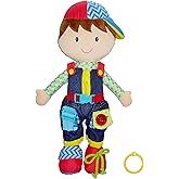 June Garden 15" Lucas Montessori Learn-to-Dress Plush Doll | 7 hands-on fasteners build fine motor skills and dressing confidence; portable Montessori play for ages 18 months+