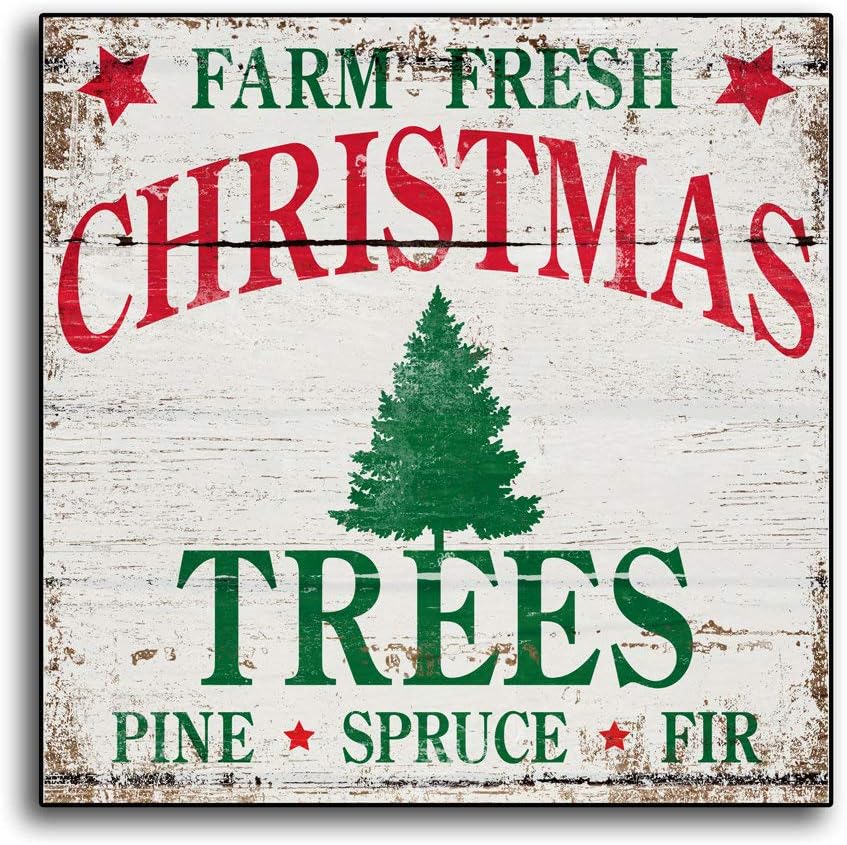 Christmas Tree Wood Sign Plaque Farm Fresh Merry Xmas Tree Farm Trees