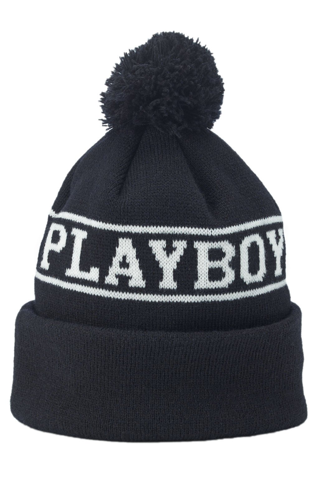 Playboy Men's Pom Knit Cap Black 