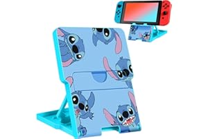 Oqplog Switch Stand for Nintendo Switch/OLED Cute Holder for Boys Kids Girls Teens Cartoon Character Kawaii Design Portable Foldable Compact Angle Adjustable Gaming PlayStand Accessories,Blue