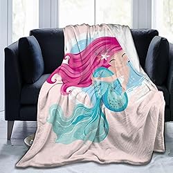 Duduho Cute Mermaid Girl Bed Blanket Ultra Soft