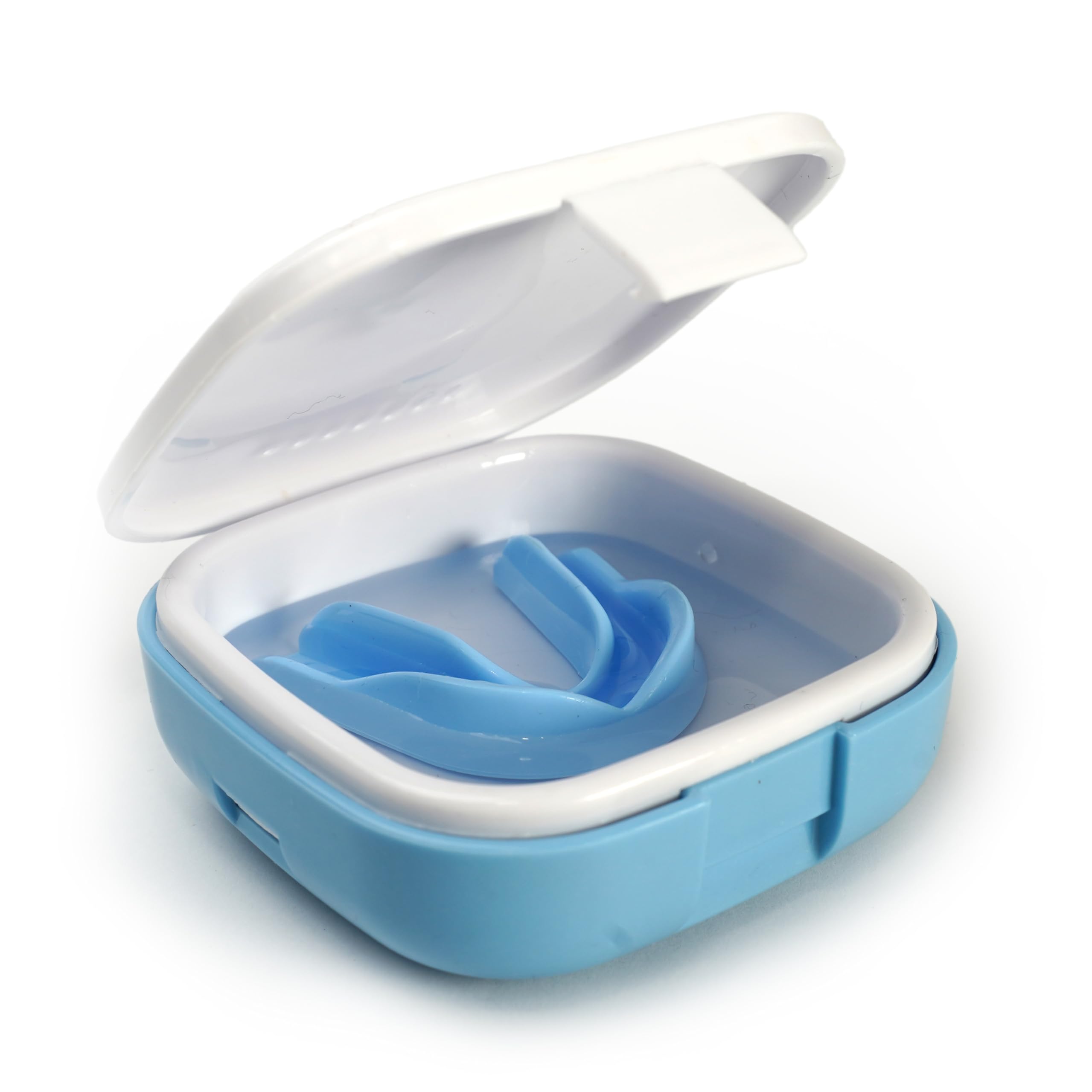 encase Dental Retainer Case with Dental Bath – Dual Purpose Hygienic Denture Case for Storage and Immersion of Mouthguards, Ortho Retainers + Dental Appliances (Cool Blue)