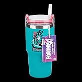 Paladone Fortnite 600ml Blue Insulated Gamer Cup and Straw, Officially Licensed Tumbler Water Bottle for Hot and Cold Drinks, Tea, Coffee
