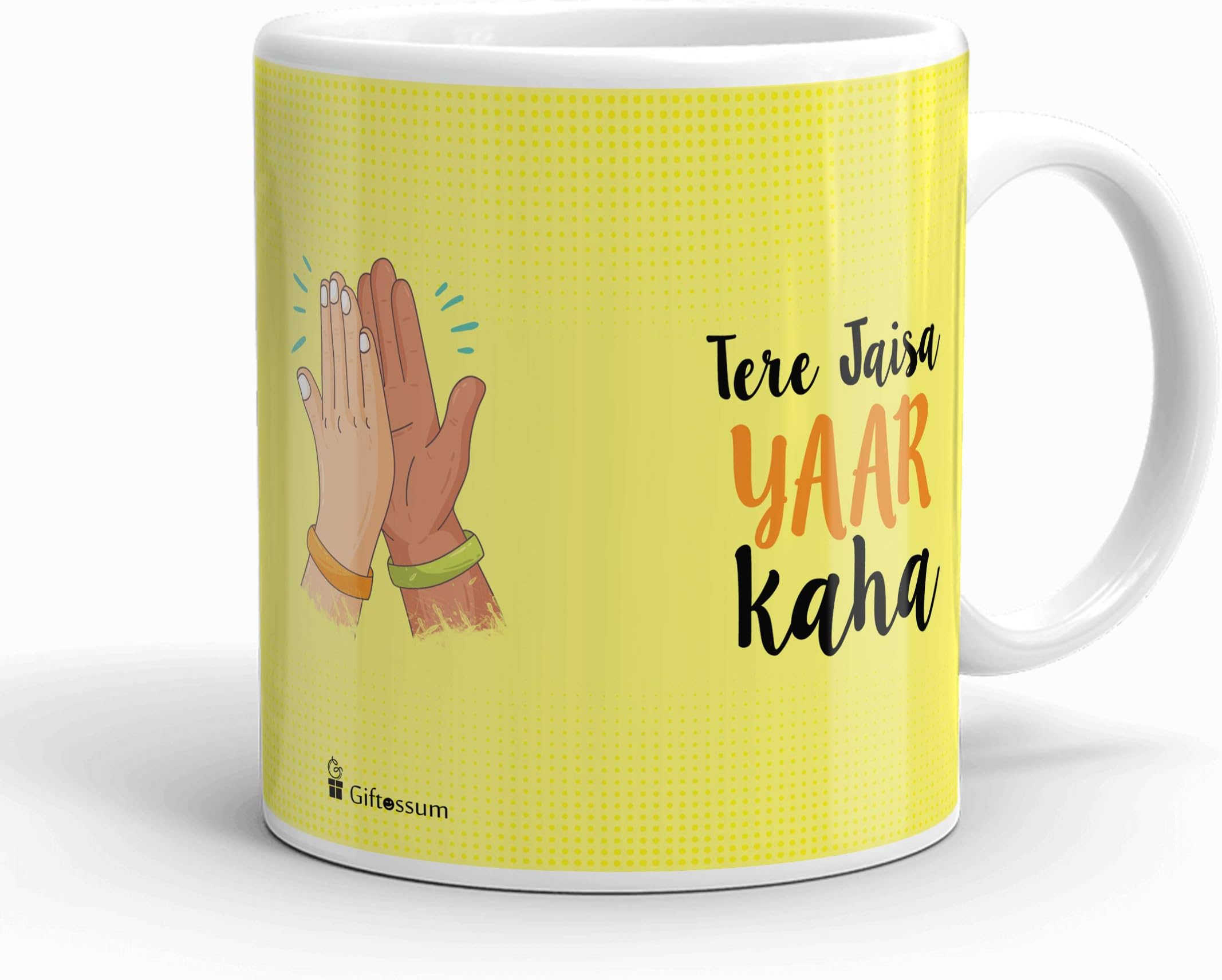 Giftossum Tere jaisa Yaar Kaha Ceramic Coffee Mug, 250 ml, Yellow