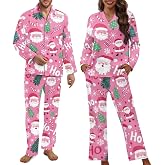 Dngkaoje Matching Pajamas for Couple Soft Funny Front Button long Sleeve Pajamas