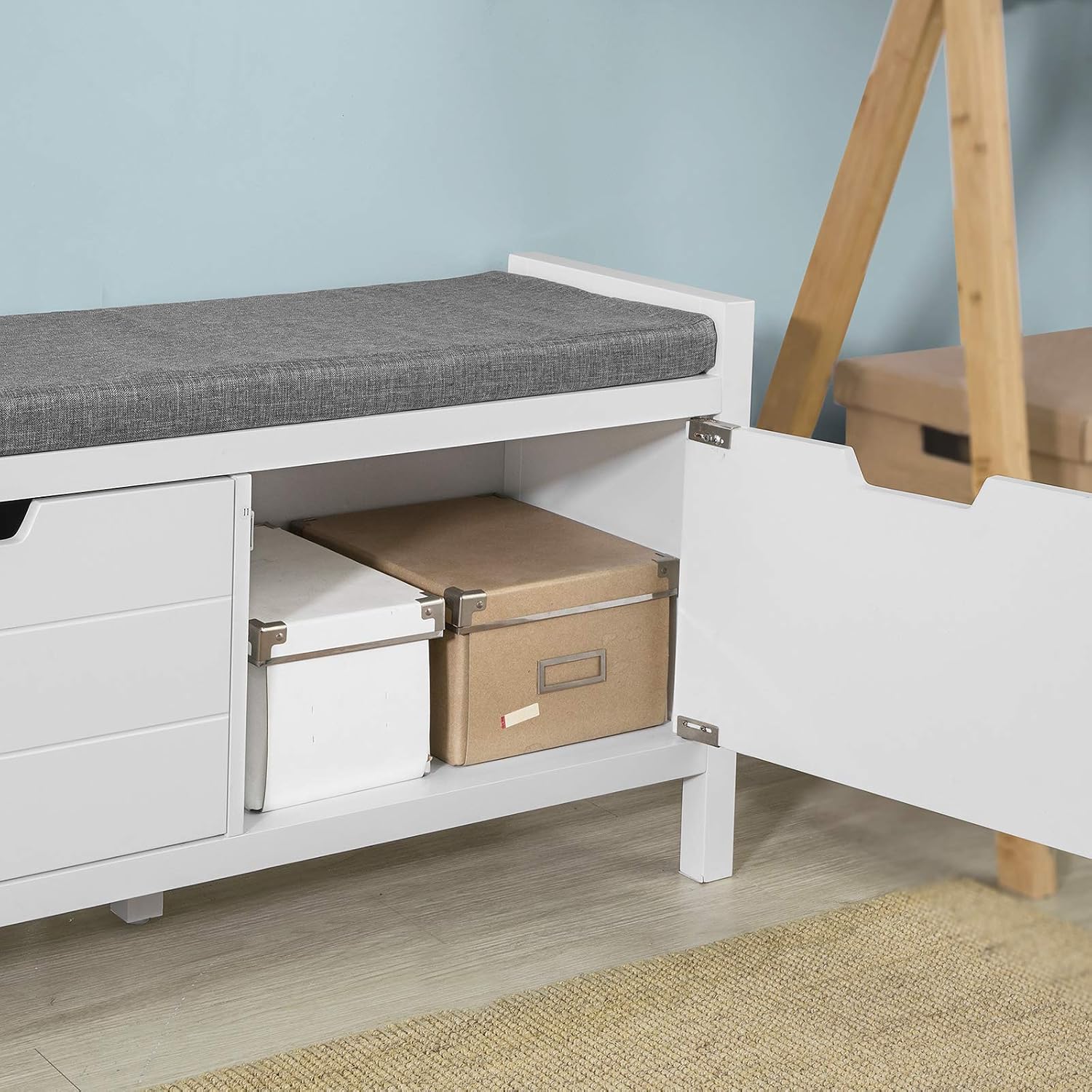 Produktbild von SoBuy FSR63-SCH Sitzkommode Sitzbank Mit Sitzfläche Schuhtruhe Mit