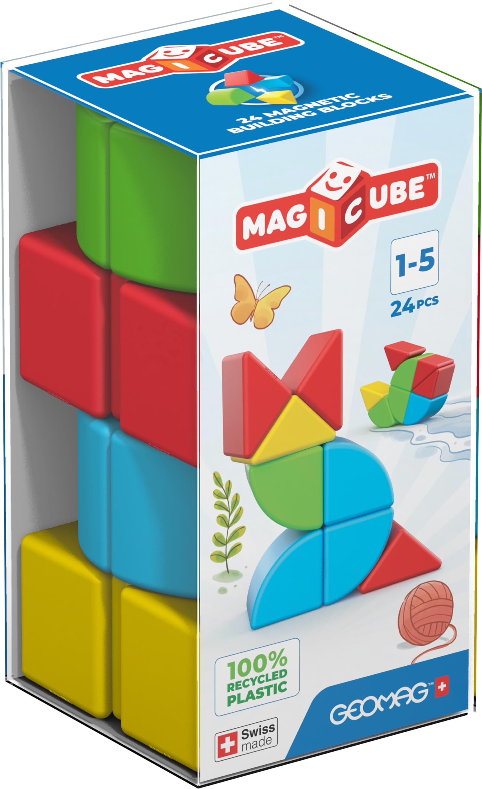 Photo 1 of Geomag Magicube 24pcs Magnetic Blocks - Magnetic Building Blocks for Toddlers 1-3, Montessori Toys for 1+ Year Old, Autism Sensory Product, Magnets for Kids