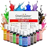 Chefmaster - Liqua-Gel Food Coloring - Fade Resistant Food Coloring - 12 Pack - Vibrant, Eye-Catching Colors, Easy-To-Blend F