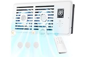 LITGURU Register Booster Vent Fan: AC Vent Cover for 4"x10" Holes Cover - Air Boosting Register Fan - Smart 10-Speeds Electric Air Exhaust for Duct Floor Room Wall Window Transfer with Remote Control