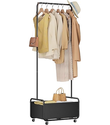 Amazon.com: Dunatou Small Clothes Rack with Wheels, Heavy