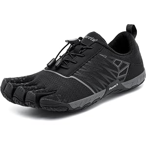 FACETU'S Five Toe Barefoot Road Running Shoes, Hiking Shoes, Fitness Training Shoes, Black