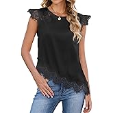 JTD Women's Sleeveless Tops Lace Trim Tank Tops Casual Loose Blouses 2026 Summer Trendy Dressy Tank Shirt