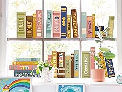 JarThenaAMCS Boho Book Window Clings Inspirational