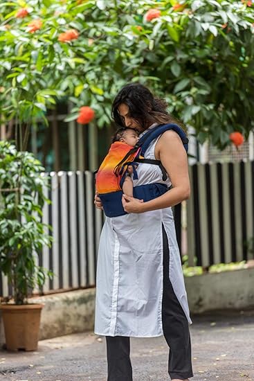 Anmol Baby Ergonomic Adjustable Baby Carrier Flexy Tejveer Navy Blue 100% Handwoven