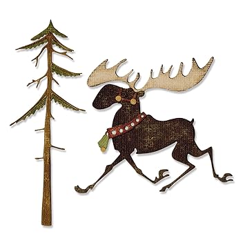 Sizzix 663103 Thinlits Dies Merry Moose by Tim Holtz, 7-Pack, Multicolor