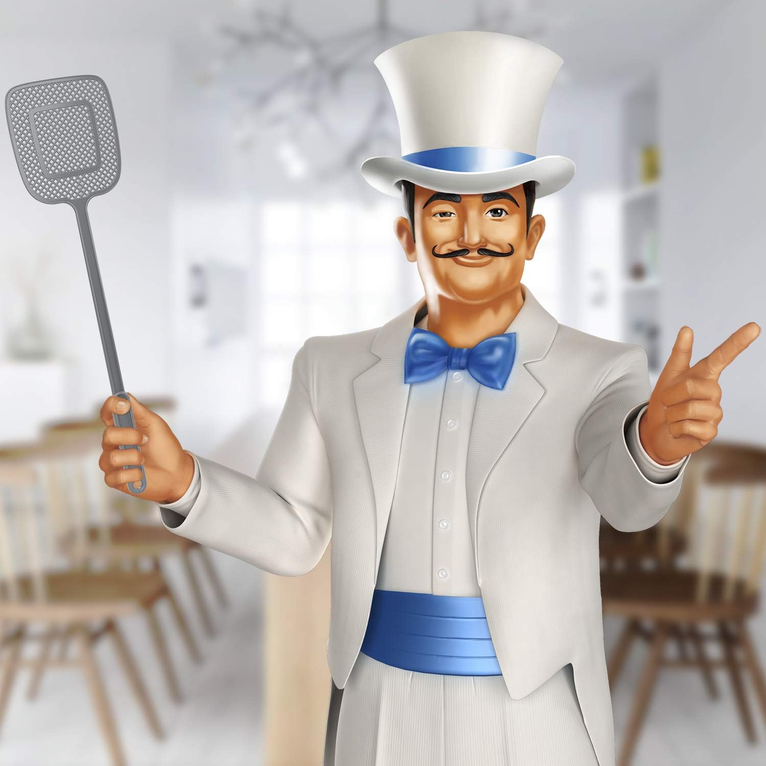 MR.SIGA Heavy Duty Long Handle Fly Swatter, Gray, 6 Pack: Home & Kitchen