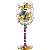 Enesco Designs by Lolita Holiday Doggy Days of Christmas Hand-Painted Artisan Wine Glass, 15 Ounce, Multicolor