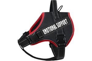 voopet Emotional Support Dog Harness, Professional Service Dog Vest Harness for Small Medium Large Dogs, Reflective Breathable and Adjustable No Pull/Choke ESA Essential Harness