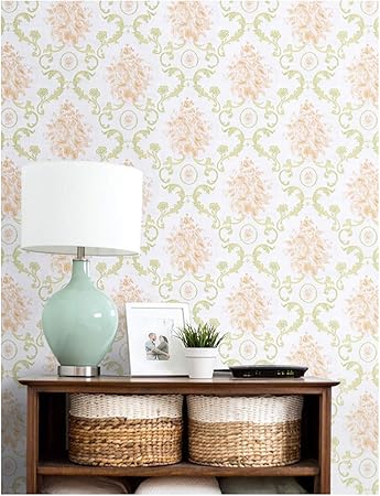 Haokhome 94007 Flores Papel Tapiz Damasco Adhesivo Para Pared