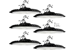 Lightdot 5Pack 150W LED High Bay Light 21000LM (Eqv. to 600W HPS/MH) High Bay LED Lights,5000K Daylight IP65 ETL Listed UFO LED Bay Light Energy Save Upto 1100KW*5/Y(5Hrs/Day)