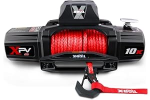 X-BULL Winch-10000 lb. Load Capacity Electric Winch Kit -12V Synthetic Rope Winch,Waterproof IP67 Electric Winch with Hawse Fairlead, with Wireless Handheld Remote and Corded Control Recovery