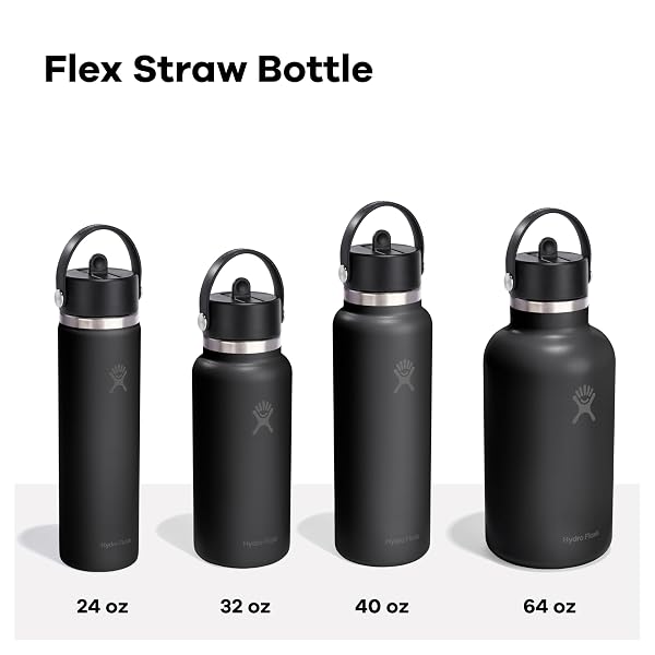 HYDRO FLASK WATER BOTTLE – INSULATED STAINLESS STEEL – WIDE MOUTH FLEX STRAW LID, NON SPILL, LEAKPROOF AND REFILLABLE IN 32 OZ POPSTAR PINK