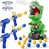 NIPLOOOW Dinosaur Shooting Toys for Kids 3-5 Years, Movable Target Shooting Games with 2 Air Pump Launcher, Interactive Competition Game Gift for Boys and Girls Ages 3 4 5 6 7 8 Years Old