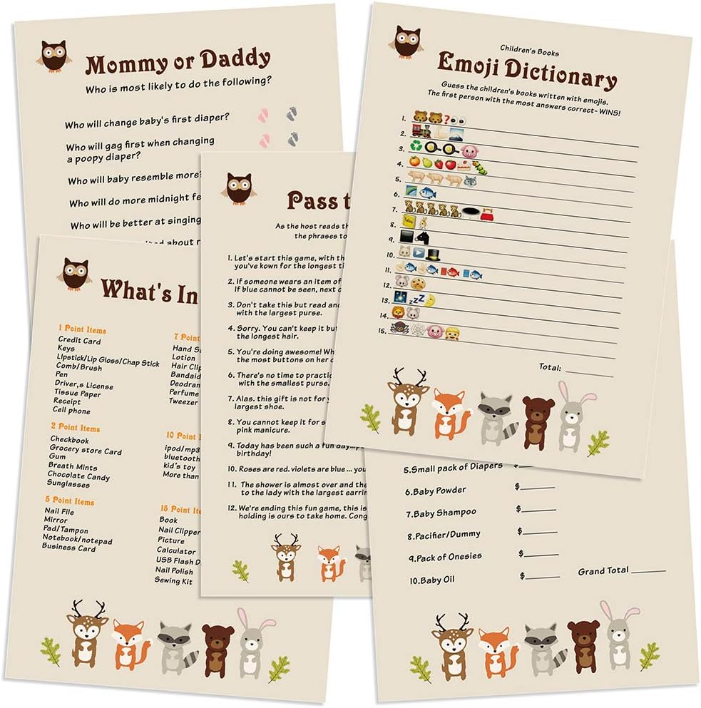 baby shower table games