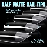 TOMICCA Square Short Nail Tips 240Pcs Half Matte Full Cover Clear Acrylic view 2