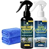 PRAZISCHUTZ Glass Water Repellent Spray &amp; Anti Fog Spray for Car Windshield, Long Lasting Waterproof &amp; Fog-Free Coating for Clear Vision &ndash; Easy Application for All Glass Surfaces