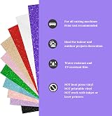 TECKWRAP Glitter Vinyl 12x12 10 Color Assortment Permanent Adhesive Sheets view 2