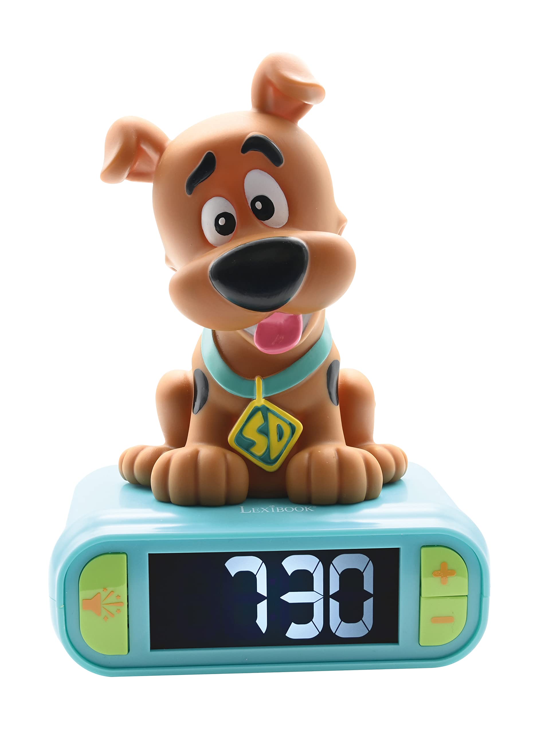 LEXIBOOK, Scooby-Doo, Nightlight alarm clock, Sounds and Melodies, LCD Backlit screen, Luminous, Snooze, Brown/Green, RL800SD — image 1