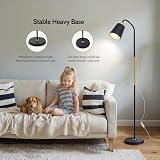 INMOZATA Floor Lamp Retro Arch Adjustable Head E27 Reading Lamp White Gold view 2