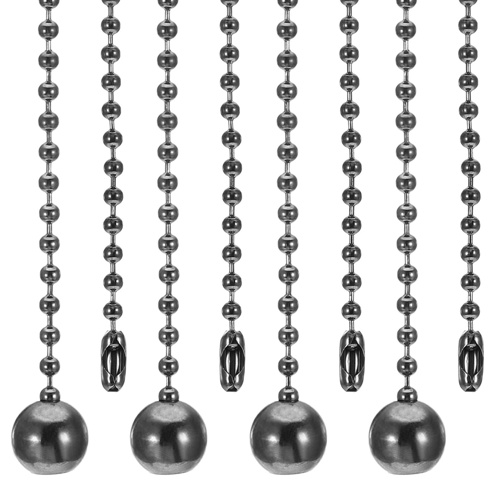 PATIKIL 1M 3.3ft Ceiling Fan Pull Chain, 4 Pcs Beaded Pulls Cord Extender Ball Pendant for Fan Light Chandelier Table Lamp Pulling Switch, Black
